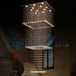 Modern Contemporary Chandelier Flush mount Pendant Fixture Crystal Rain Drop Light