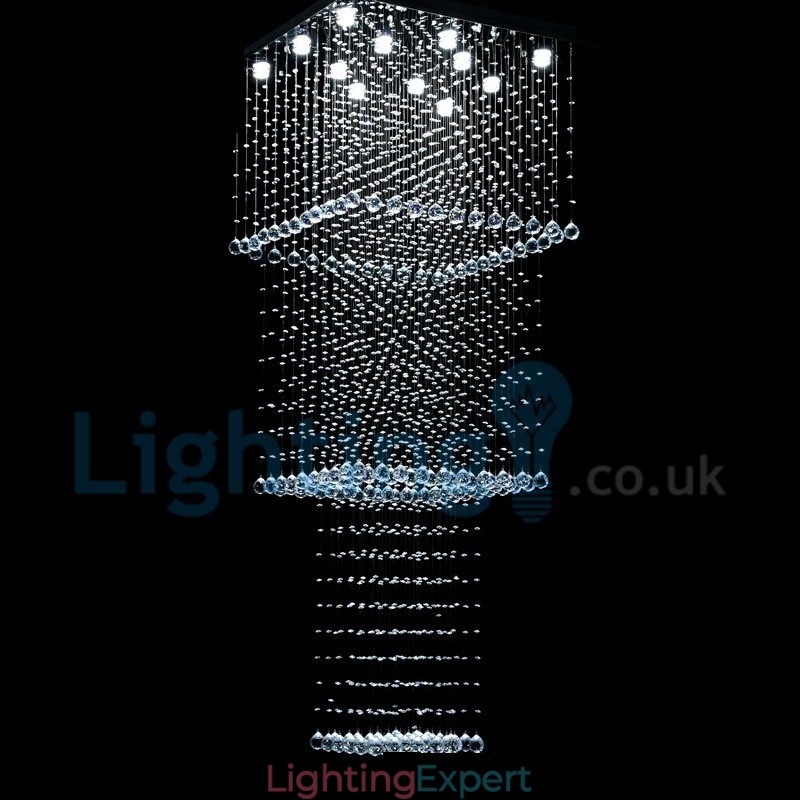 Modern Contemporary Chandelier Flush mount Pendant Fixture Crystal Rain Drop Light