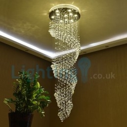 Modern Contemporary Chandelier Flush mount Pendant Fixture Crystal Rain Drop Light