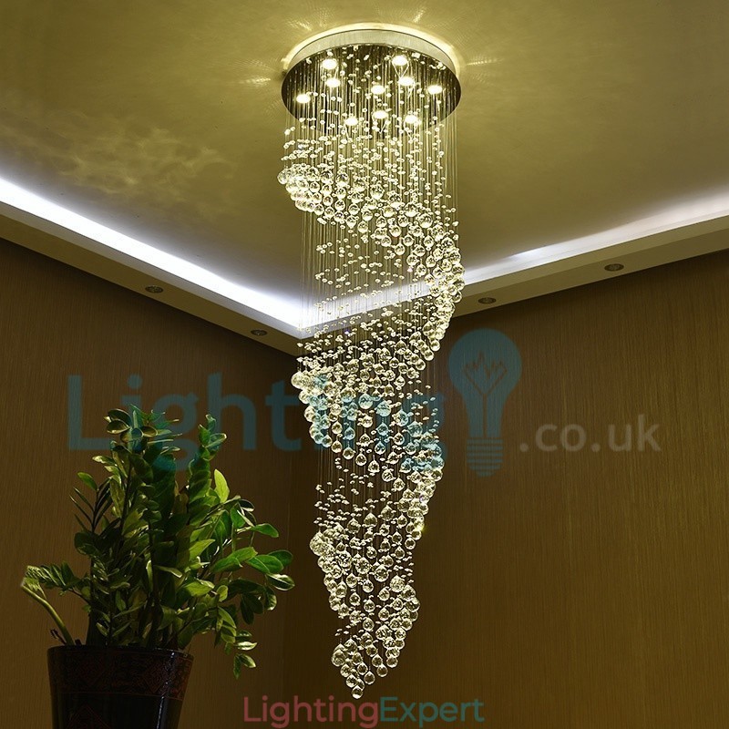Modern Contemporary Chandelier Flush mount Pendant Fixture Crystal Rain Drop Light