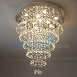 Modern Contemporary Chandelier Flush mount Pendant Fixture Crystal Rain Drop Light
