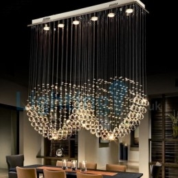 Modern Contemporary Chandelier Flush mount Pendant Fixture Crystal Rain Drop Light