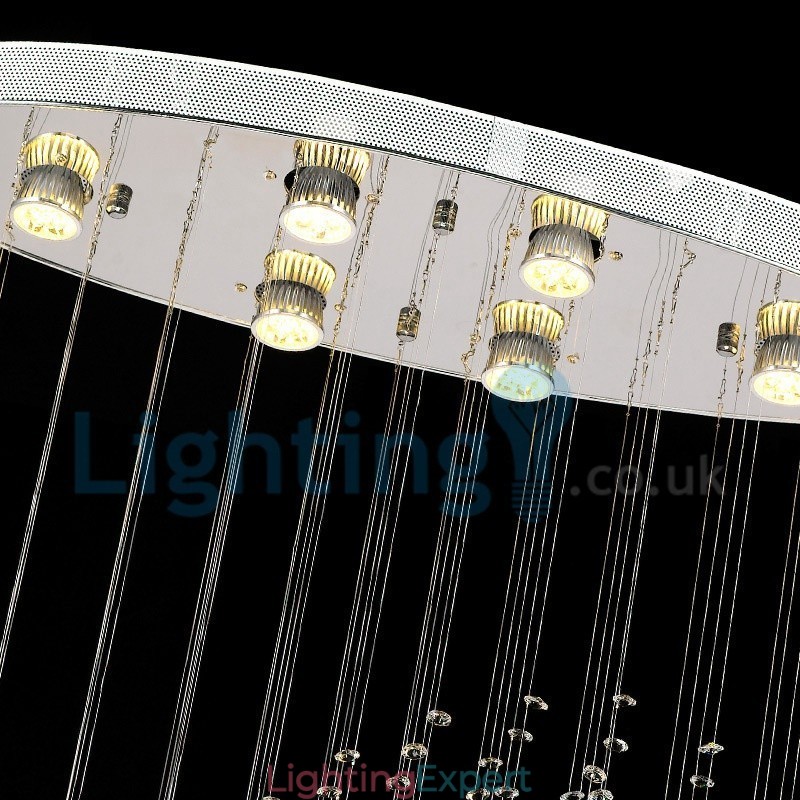 Modern Contemporary Chandelier Flush mount Pendant Fixture Crystal Rain Drop Light