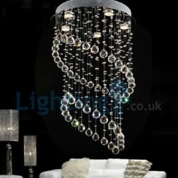 Modern Contemporary Chandelier Flush mount Pendant Fixture Crystal Rain Drop Light