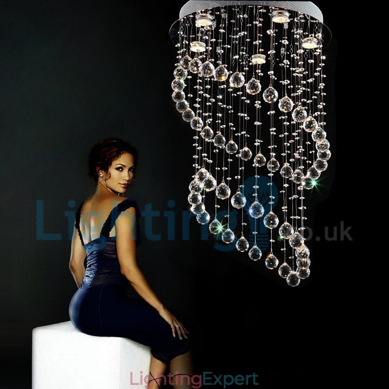 Modern Contemporary Chandelier Flush mount Pendant Fixture Crystal Rain Drop Light