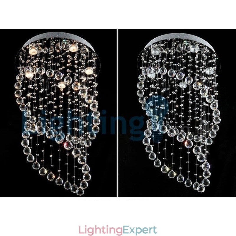 Modern Contemporary Chandelier Flush mount Pendant Fixture Crystal Rain Drop Light