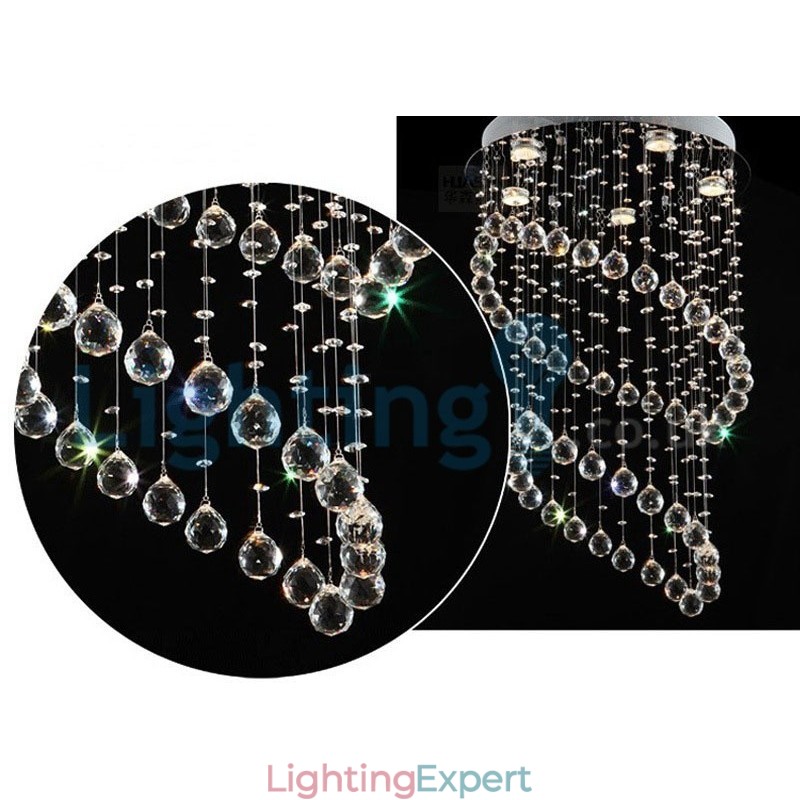 Modern Contemporary Chandelier Flush mount Pendant Fixture Crystal Rain Drop Light