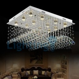 Modern Contemporary Chandelier Flush mount Pendant Fixture Crystal Rain Drop Light