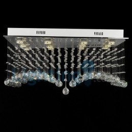 Modern Contemporary Chandelier Flush mount Pendant Fixture Crystal Rain Drop Light