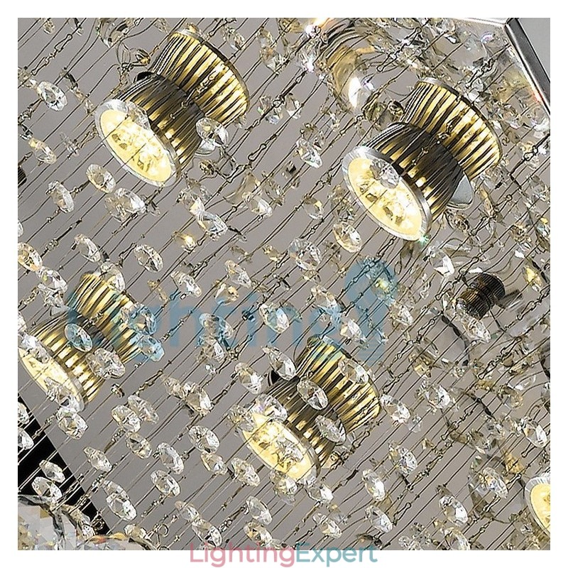 Modern Contemporary Chandelier Flush mount Pendant Fixture Crystal Rain Drop Light