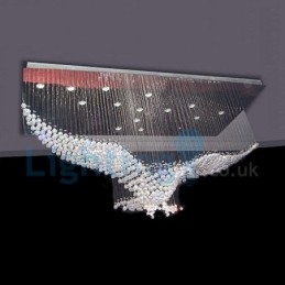 Modern Contemporary Chandelier Flush mount Pendant Fixture Crystal Rain Drop Light
