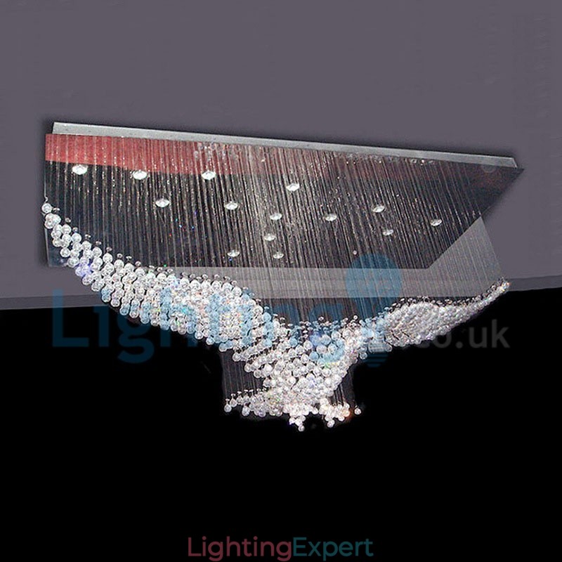 Modern Contemporary Chandelier Flush mount Pendant Fixture Crystal Rain Drop Light