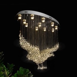 Modern Contemporary Chandelier Flush mount Pendant Fixture Crystal Rain Drop Light