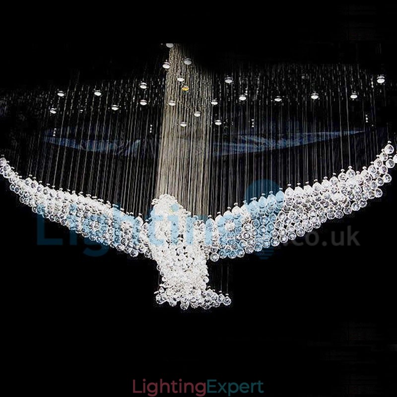 Modern Contemporary Chandelier Flush mount Pendant Fixture Crystal Rain Drop Light