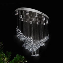 Modern Contemporary Chandelier Flush mount Pendant Fixture Crystal Rain Drop Light