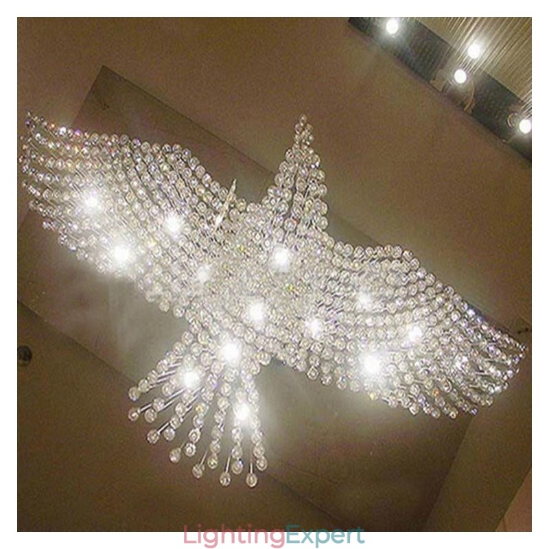 Modern Contemporary Chandelier Flush mount Pendant Fixture Crystal Rain Drop Light