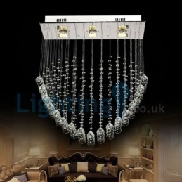 Modern Contemporary Chandelier Flush mount Pendant Fixture Crystal Rain Drop Light