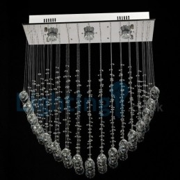 Modern Contemporary Chandelier Flush mount Pendant Fixture Crystal Rain Drop Light