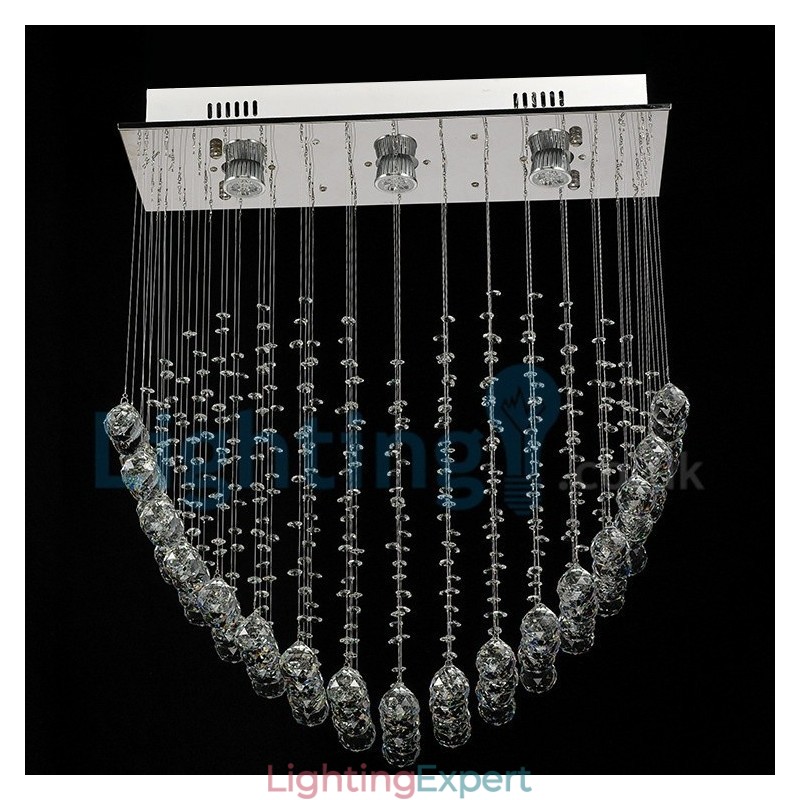 Modern Contemporary Chandelier Flush mount Pendant Fixture Crystal Rain Drop Light