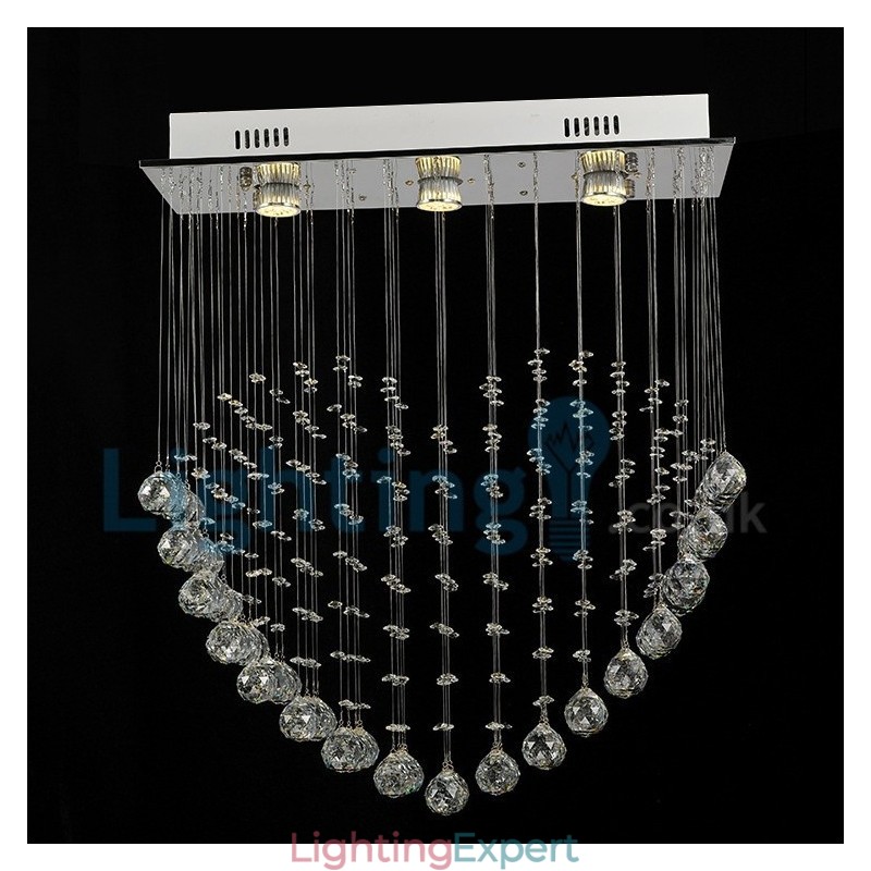 Modern Contemporary Chandelier Flush mount Pendant Fixture Crystal Rain Drop Light