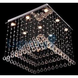 Modern Contemporary Chandelier Flush mount Pendant Fixture Crystal Rain Drop Light