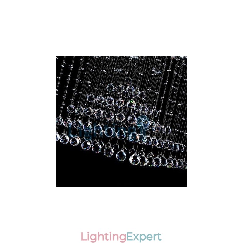 Modern Contemporary Chandelier Flush mount Pendant Fixture Crystal Rain Drop Light