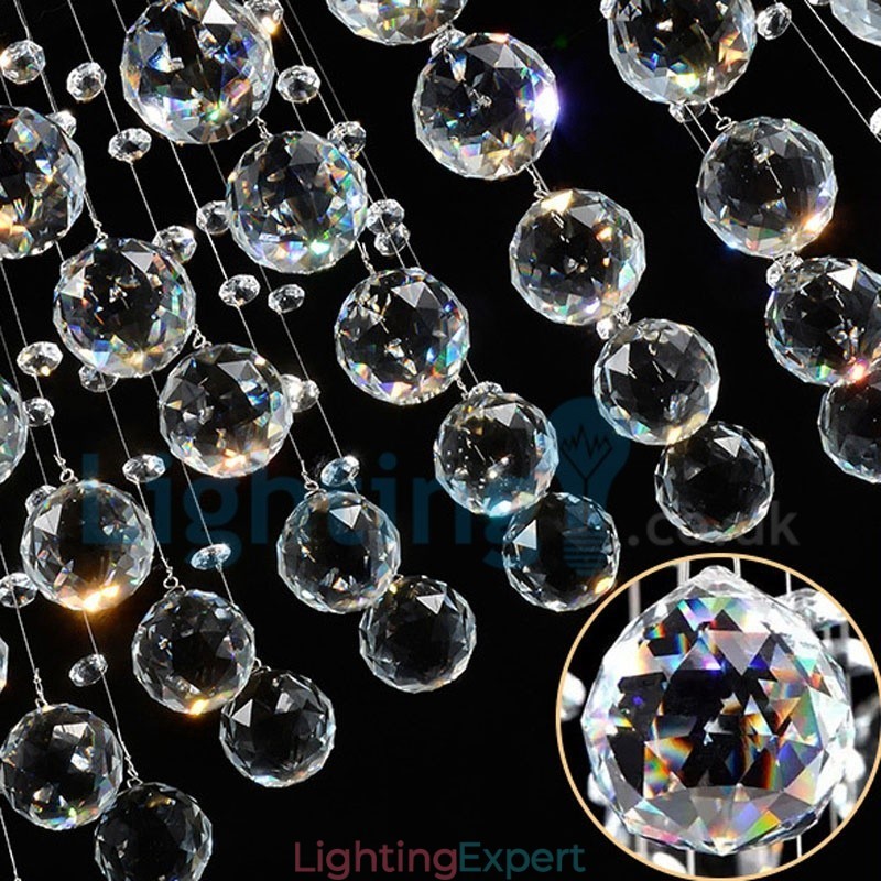 Modern Contemporary Chandelier Flush mount Pendant Fixture Crystal Rain Drop Light