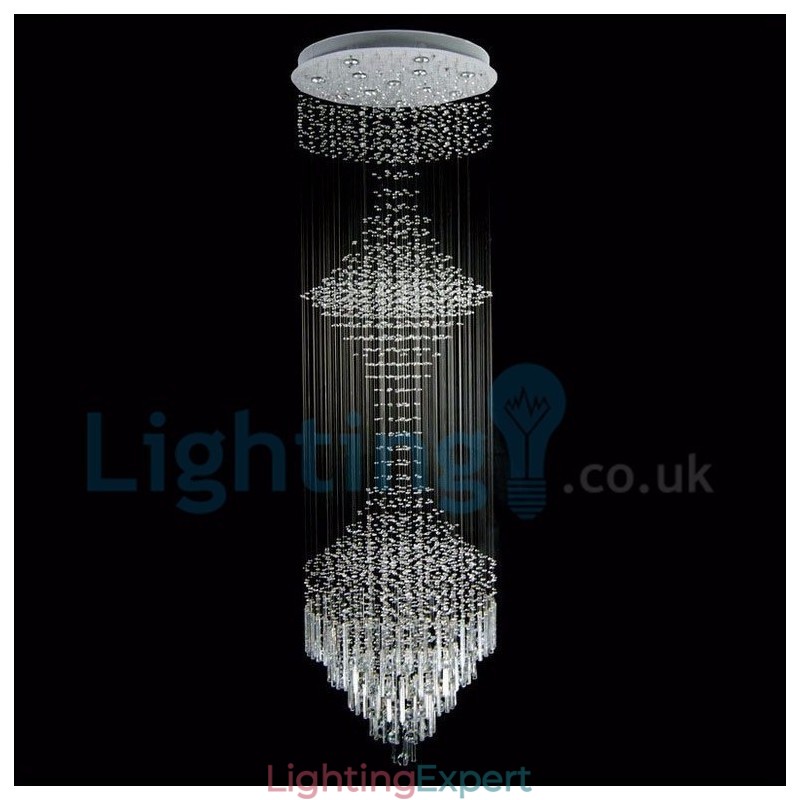 Modern Contemporary Chandelier Flush mount Pendant Fixture Crystal Rain Drop Light