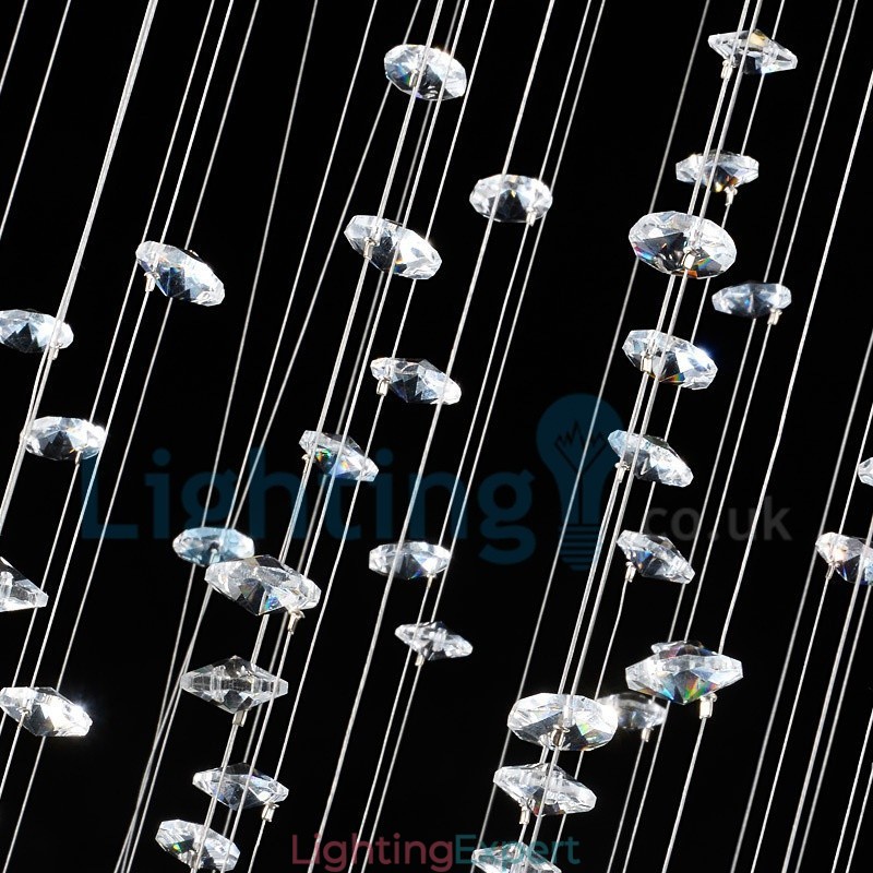 Modern Contemporary Chandelier Flush mount Pendant Fixture Crystal Rain Drop Light