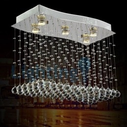 Modern Contemporary Chandelier Flush mount Pendant Fixture Crystal Rain Drop Light