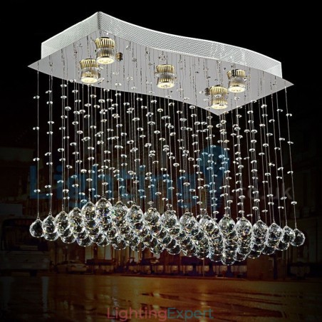 Modern Contemporary Chandelier Flush mount Pendant Fixture Crystal Rain Drop Light Modern Contemporary Chandelier Flush mount Pendant Fixture Crystal Rain Drop Light