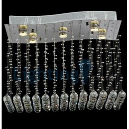 Modern Contemporary Chandelier Flush mount Pendant Fixture Crystal Rain Drop Light