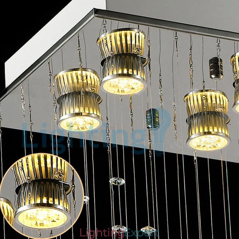 Modern Contemporary Chandelier Flush mount Pendant Fixture Crystal Rain Drop Light