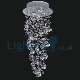 Modern Contemporary Chandelier Flush mount Pendant Fixture Crystal Rain Drop Light