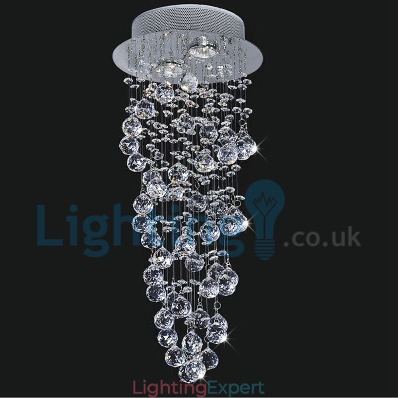 Modern Contemporary Chandelier Flush mount Pendant Fixture Crystal Rain Drop Light