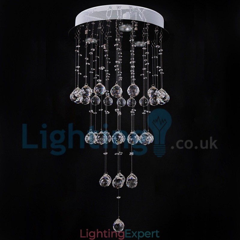 Modern Contemporary Chandelier Flush mount Pendant Fixture Crystal Rain Drop Light