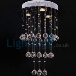 Modern Contemporary Chandelier Flush mount Pendant Fixture Crystal Rain Drop Light