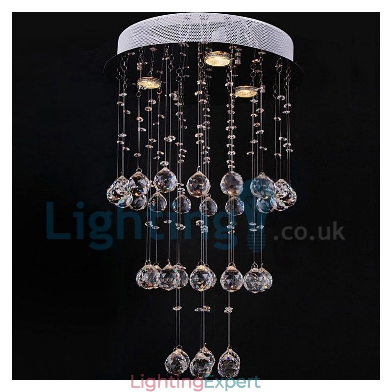 Modern Contemporary Chandelier Flush mount Pendant Fixture Crystal Rain Drop Light
