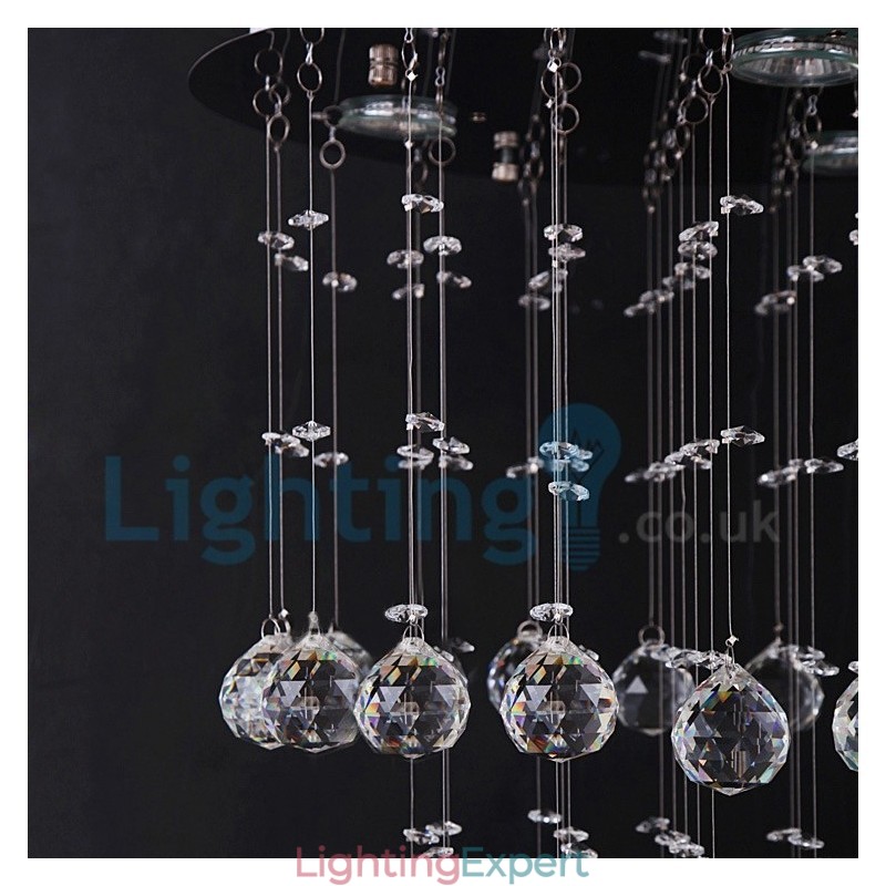 Modern Contemporary Chandelier Flush mount Pendant Fixture Crystal Rain Drop Light
