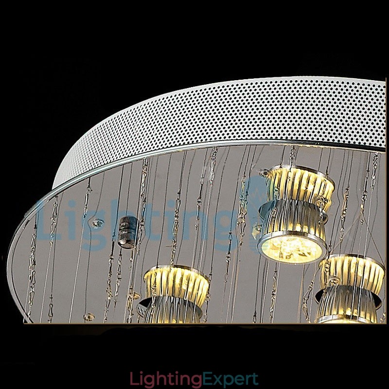 Modern Contemporary Chandelier Flush mount Pendant Fixture Crystal Rain Drop Light
