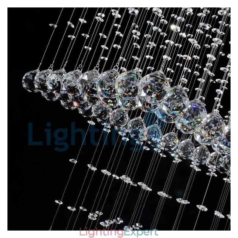 Modern Contemporary Chandelier Flush mount Pendant Fixture Crystal Rain Drop Light