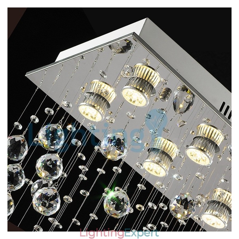 Modern Contemporary Chandelier Flush mount Pendant Fixture Crystal Rain Drop Light