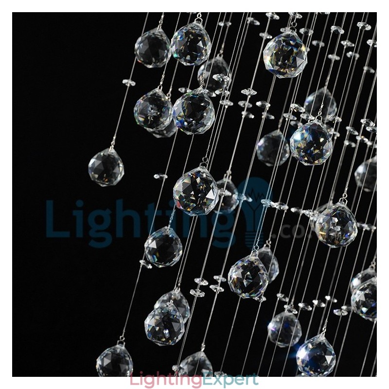 Modern Contemporary Chandelier Flush mount Pendant Fixture Crystal Rain Drop Light