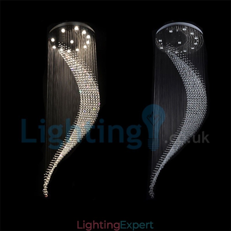 Modern Contemporary Chandelier Flush mount Pendant Fixture Crystal Rain Drop Light