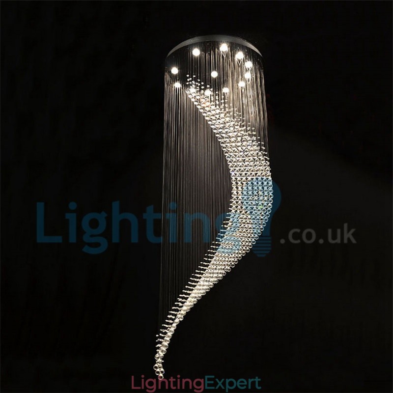 Modern Contemporary Chandelier Flush mount Pendant Fixture Crystal Rain Drop Light