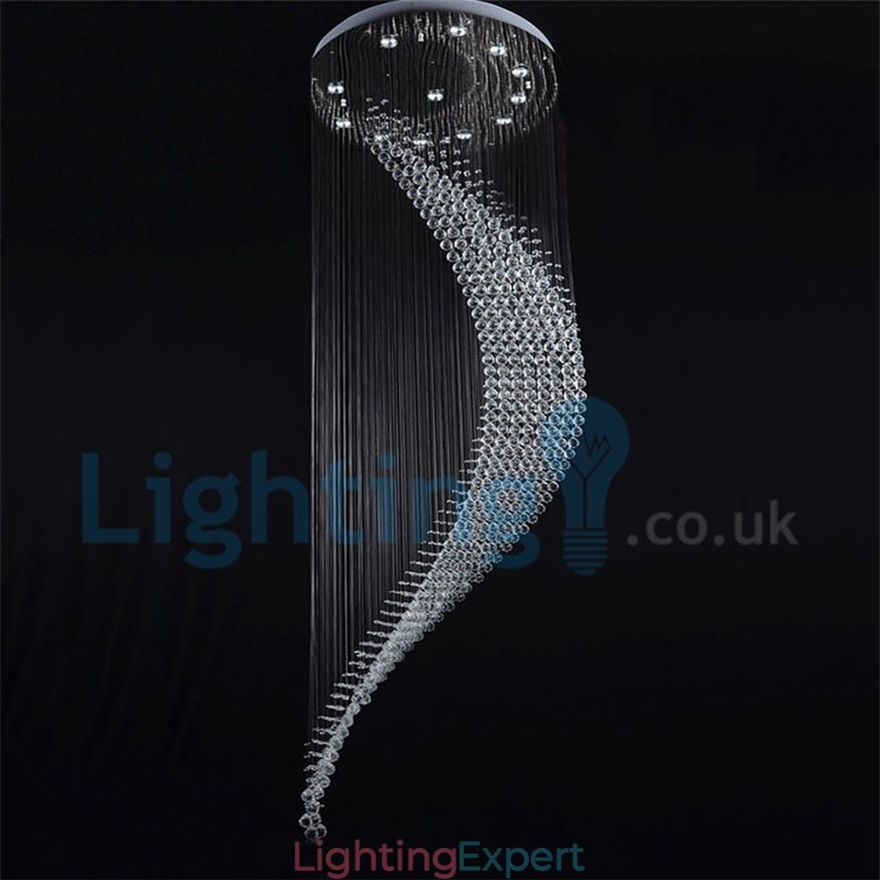 Modern Contemporary Chandelier Flush mount Pendant Fixture Crystal Rain Drop Light