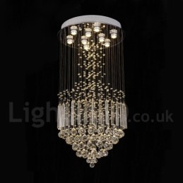 Modern Contemporary Chandelier Flush mount Pendant Fixture Crystal Rain Drop Light