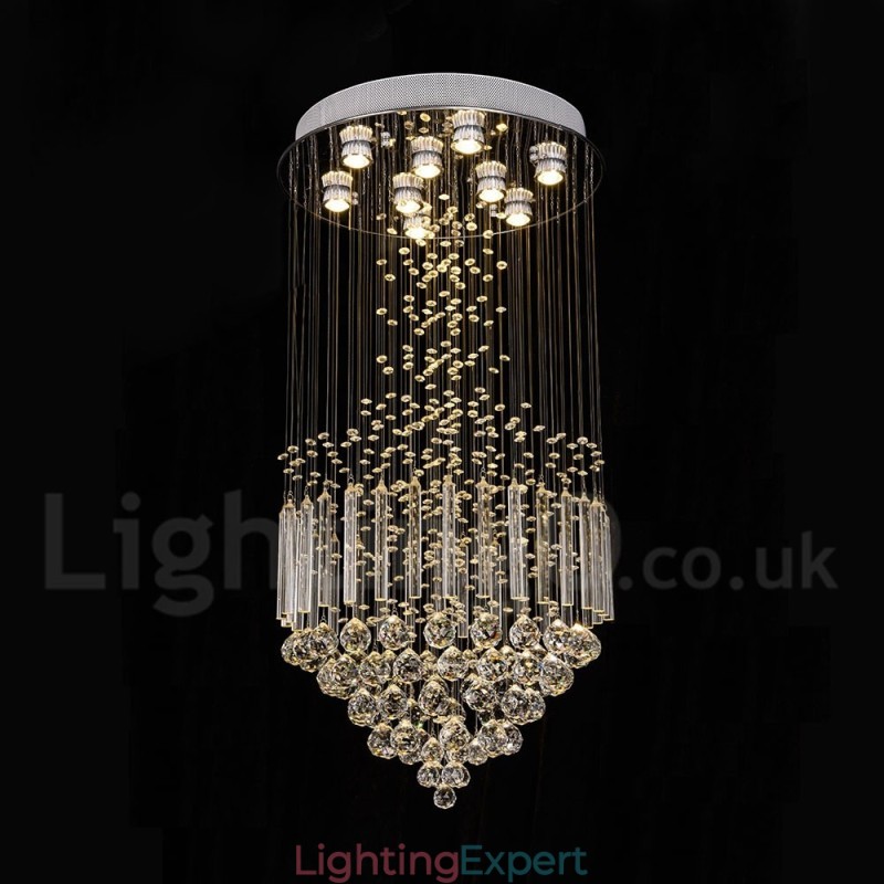 Modern Contemporary Chandelier Flush mount Pendant Fixture Crystal Rain Drop Light
