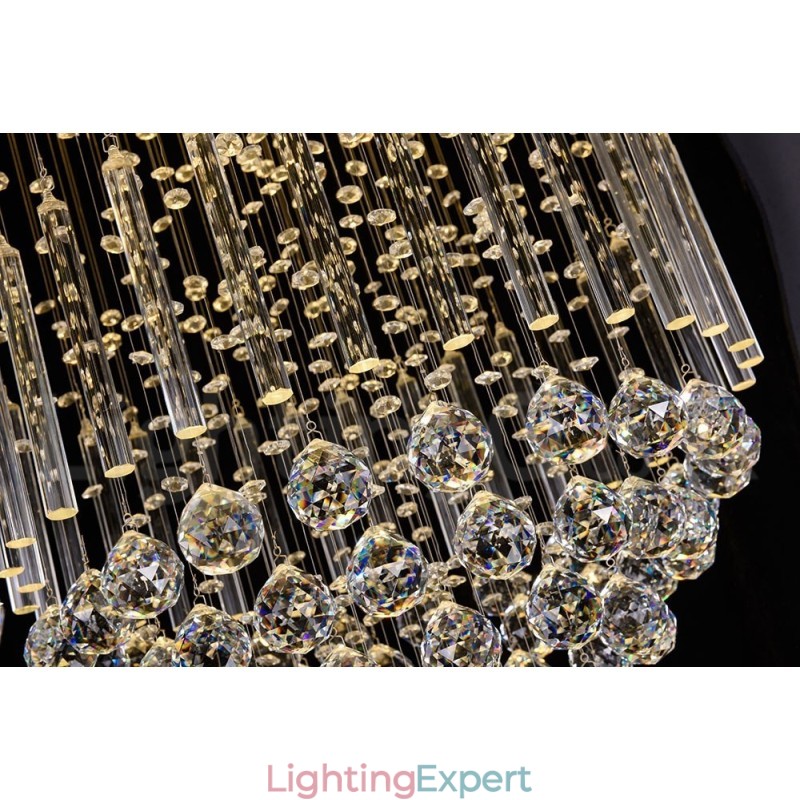 Modern Contemporary Chandelier Flush mount Pendant Fixture Crystal Rain Drop Light