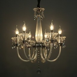 American Style Lodge 6 Light Chandelier With Glass Shade